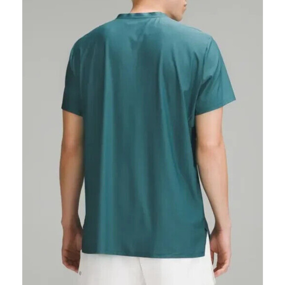 Lululemon Vented Tennis Short Sleeve Shirt Green Jasper 1/4 Quarter Zip Men's XL - Picture 7 of 12